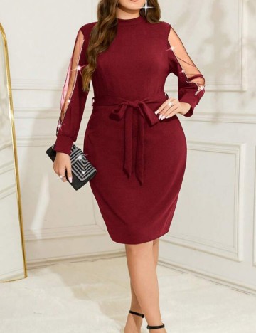 Rochie midi Shein Curve+, vișiniu