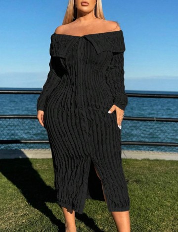 Rochie maxi Shein Curve+, negru