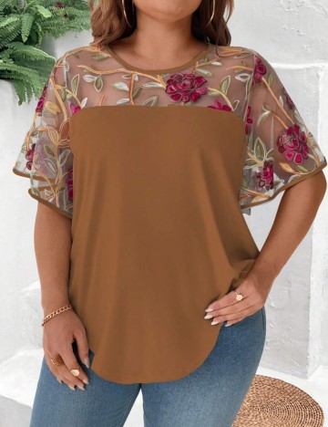 Tricou Shein Curve+, maro