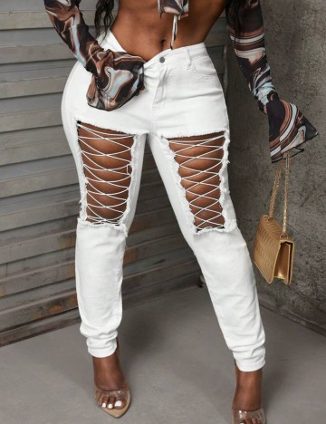 Jeans Shein, alb