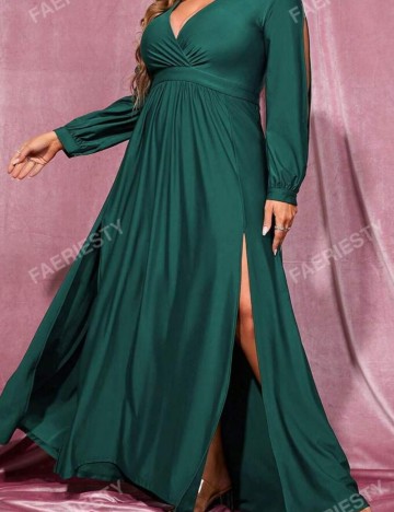 Rochie de ocazie Shein Curve+, verde