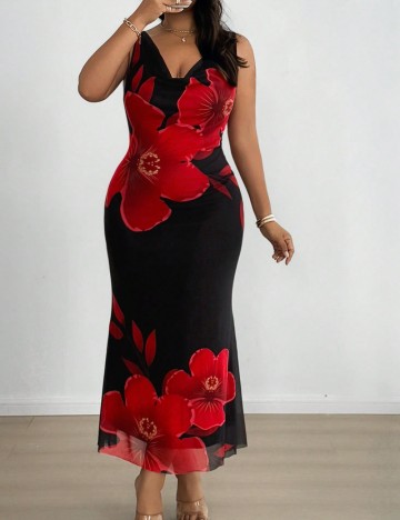 Rochie maxi Shein Curve+, negru