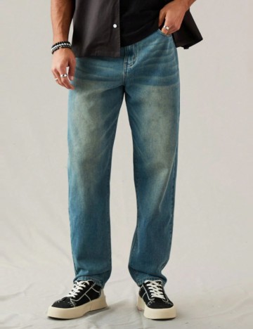 Jeans MANFINITY by Shein, albastru