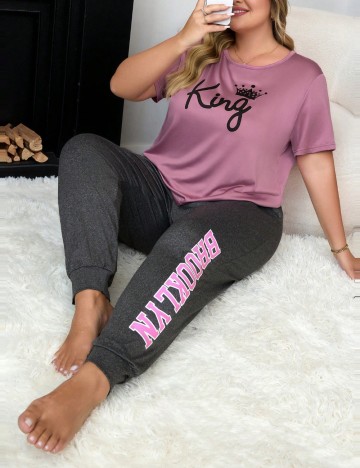 Pijamale Shein Curve+, mix culori