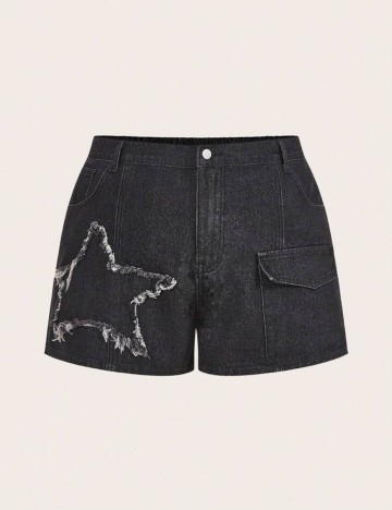 Pantaloni scurți Shein Curve+, negru