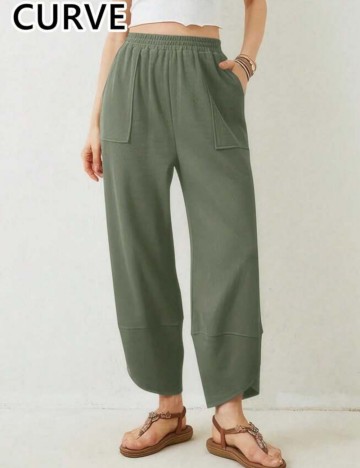 Pantaloni Shein Curve+, verde