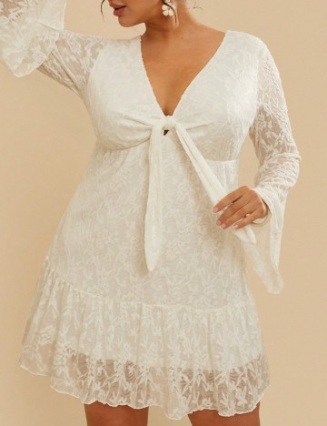 Rochie mini Shein Curve+, crem