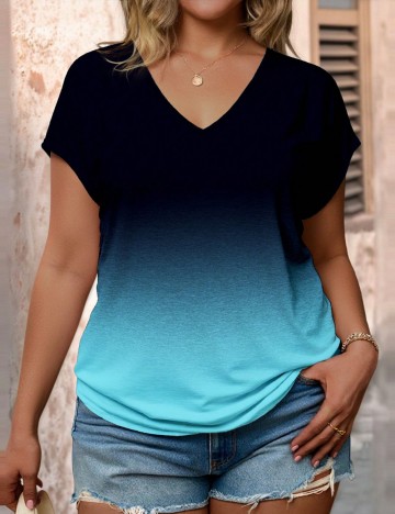 Tricou Shein Curve+, albastru