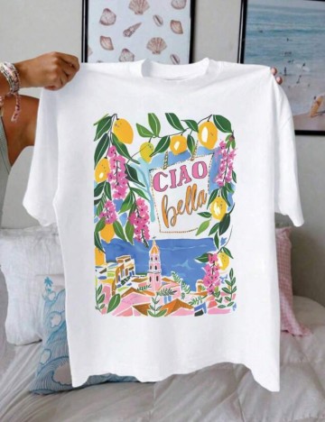Tricou Shein Curve+, alb