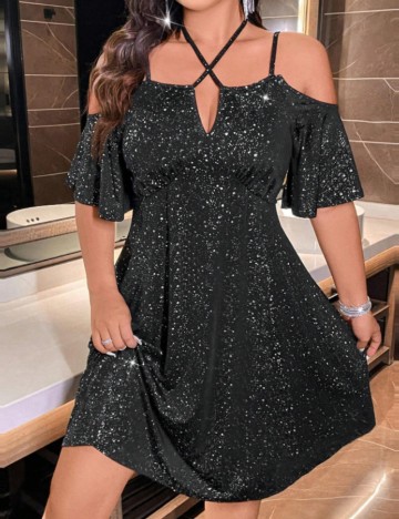 Rochie mini Shein Curve+, negru