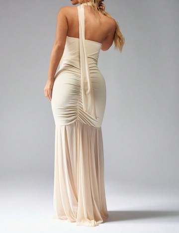 Rochie maxi Missguided by Shein, crem