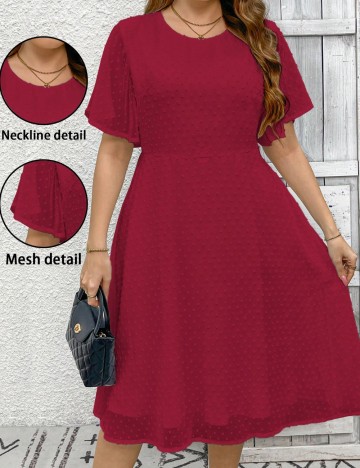 Rochie midi Shein Curve+, vișiniu