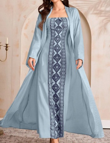 Set Rochie și Cardigan Shein, albastru