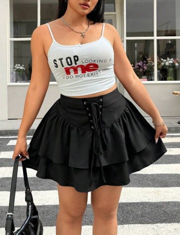 Fustă mini Shein Curve+, negru