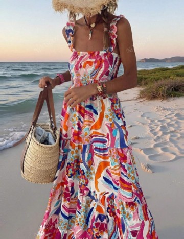Rochie maxi Shein, mix culori