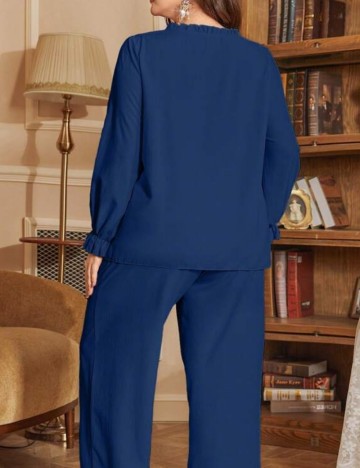 Compleu pijamale Shein Curve+, albastru
