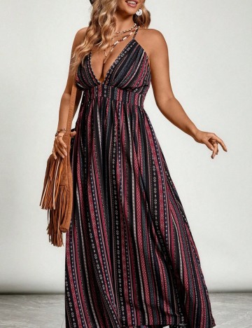 Rochie maxi Shein Curve+, mix culori