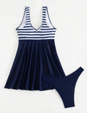 Costum de baie tip rochie Shein, mix culori