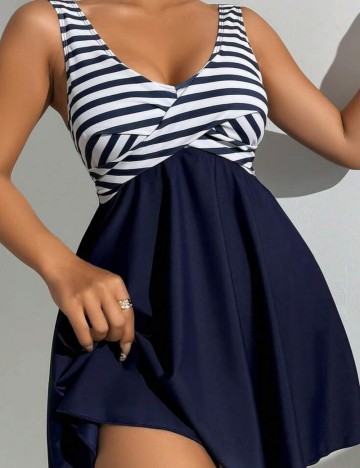 Costum de baie tip rochie Shein, mix culori