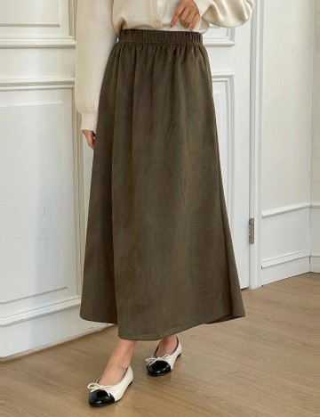 Fustă midi DAZY by Shein, kaki
