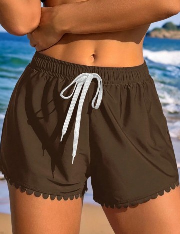Pantaloni scurți de baie Shein, maro