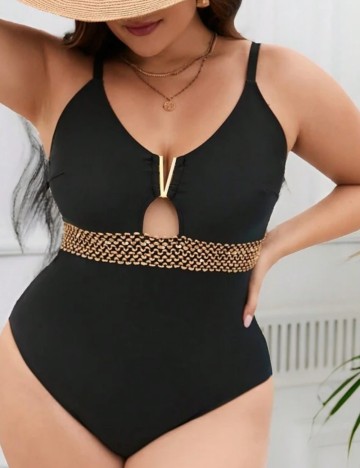 Costum de baie întreg Shein Curve+, negru