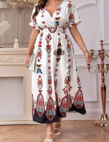 Rochie maxi Shein Curve+, mix culori