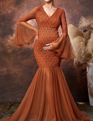 Rochie de ocazie Shein, cărămiziu