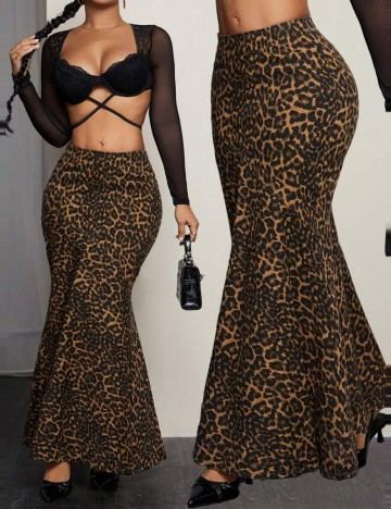 Fustă de blugi Shein, animal print