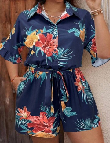 Salopetă scurtă Shein Curve+, mix culori