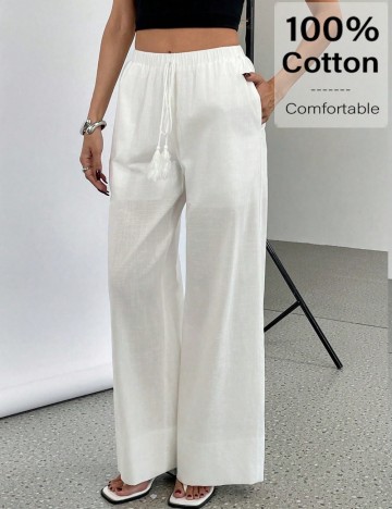Pantaloni Shein, alb