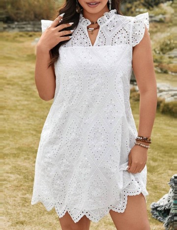 Rochie mini Shein Curve+, alb