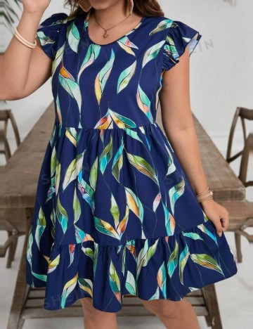 Rochie mini Shein Curve+, mix culori