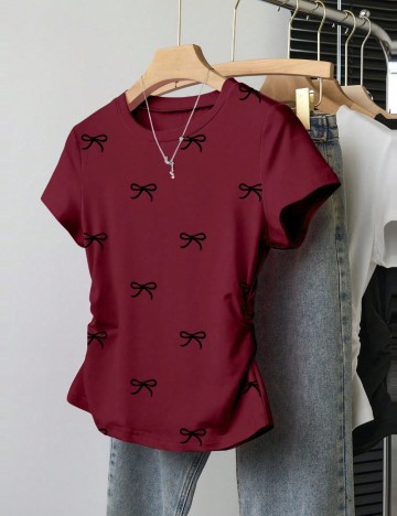 Tricou Shein, vișiniu