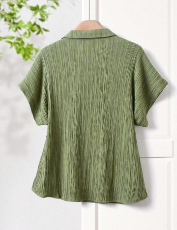 Cămașă cu mânecă scurtă Shein, verde