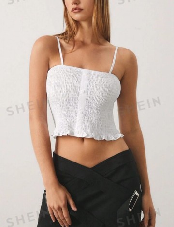 Set top si cămașă Shein, alb