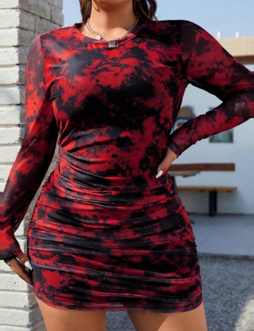 Rochie mini Shein Curve+, mix culori