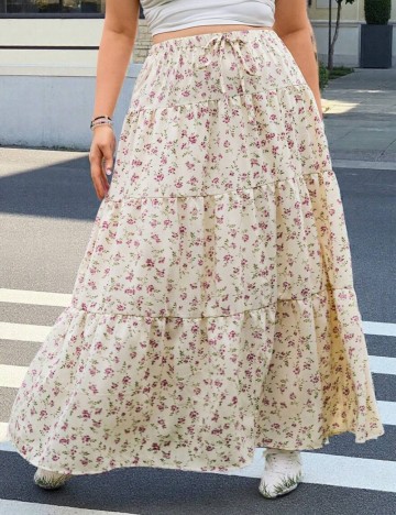 Fustă maxi Shein Curve+, mix culori