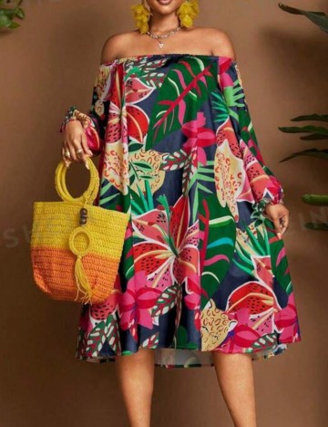 Rochie mini Shein Curve+, mix culori