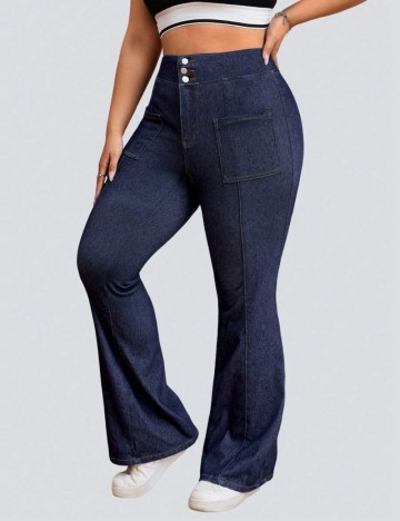 Pantaloni Shein Curve+, albastru
