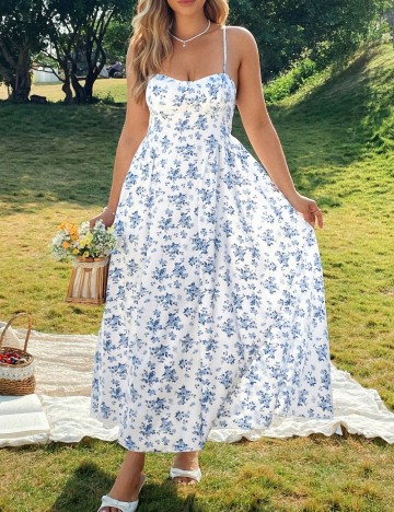Rochie maxi Shein Curve+, mix culori