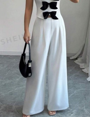 Pantaloni Shein, alb