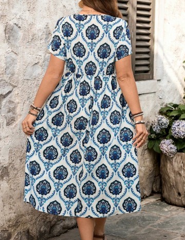 Rochie midi Shein Curve+, mix culori