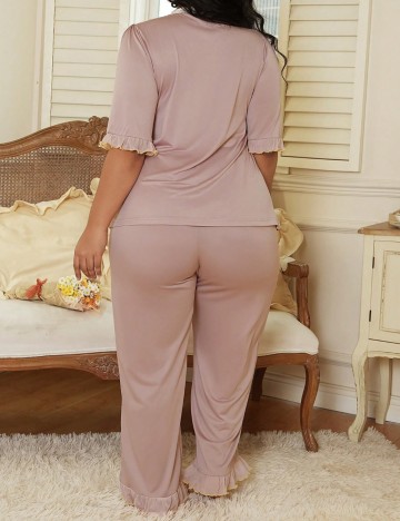 Compleu pijamale Shein Curve+, roz