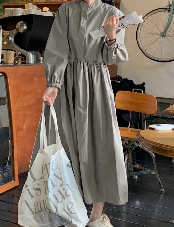 Rochie tip cămașă Shein, gri