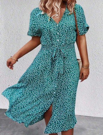 Rochie midi Shein Curve+, verde