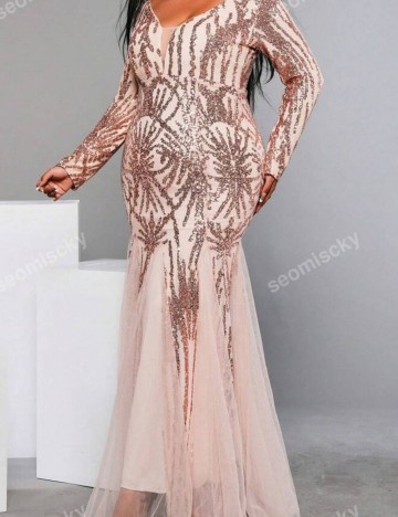 Rochie de ocazie Shein Curve+, bej