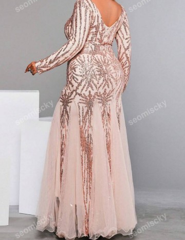 Rochie de ocazie Shein Curve+, bej