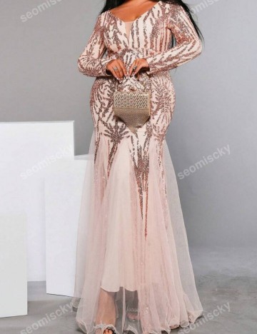 Rochie de ocazie Shein Curve+, bej