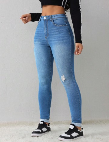 Jeans Shein, albastru